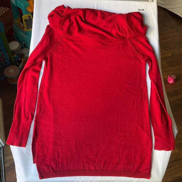 Shrinking Violet Women’s Long Sleeve Turtleneck Knit Blouse Size L, Solid Red - Picture 7 of 7